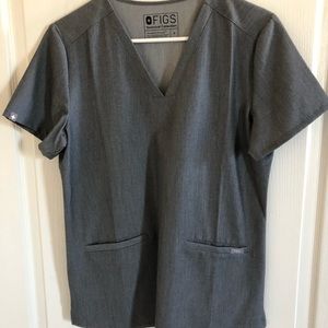 Figs scrub top small Grey